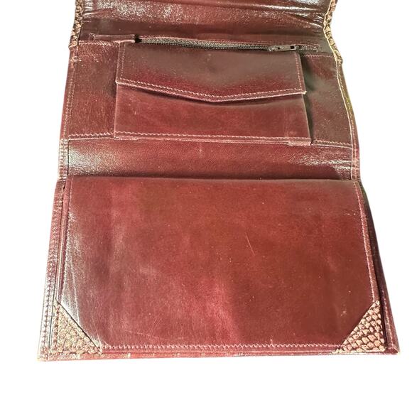 Handcrafted Women's Lambskin Leather Wallet Clutch Brown Vintage Elegance - Picture 7 of 13